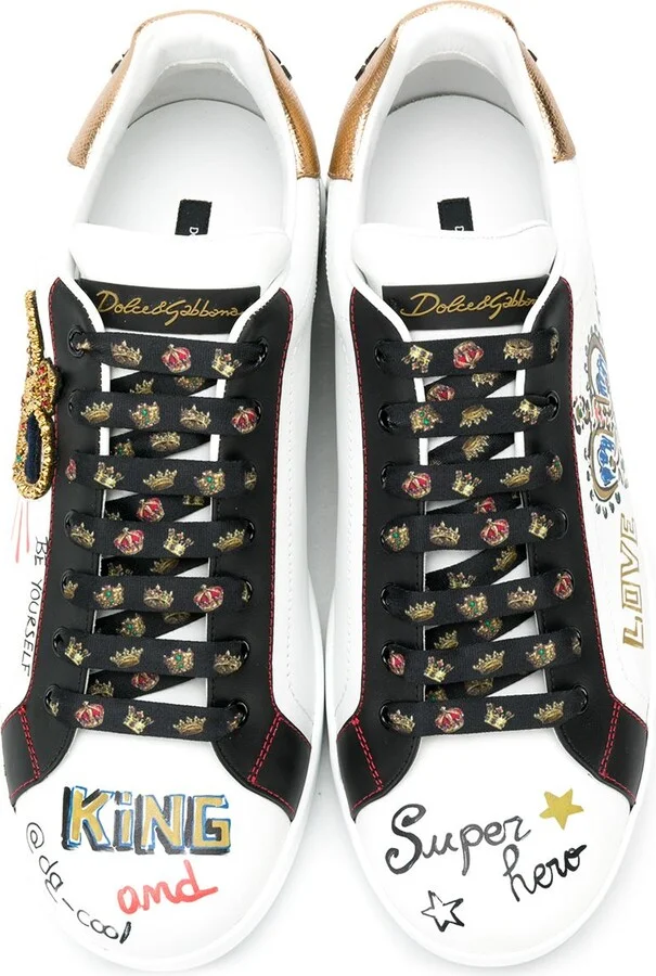 White Portofino Leather Sneakers - Image 4