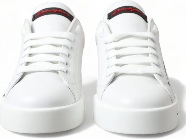 White Red Lace Up Womens Low Top Sneakers Shoes - Image 3