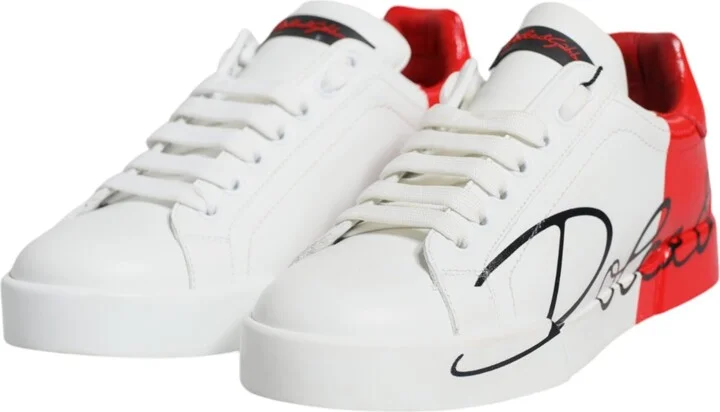 White Red Portofino Low Top Sneakers Women's Shoes (Pre-Owned) - Image 4