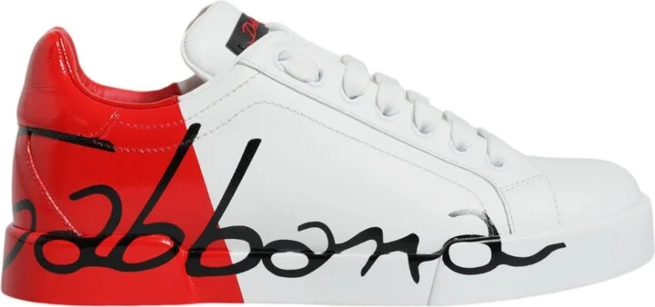 White Red Portofino Low Top Sneakers Women's Shoes (Pre-Owned)
