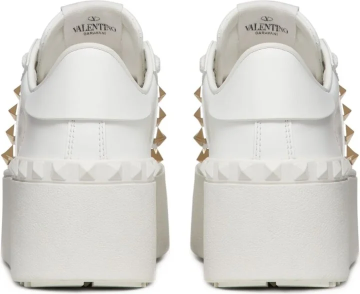 White Rockstud Flatform Sneakers - Image 3
