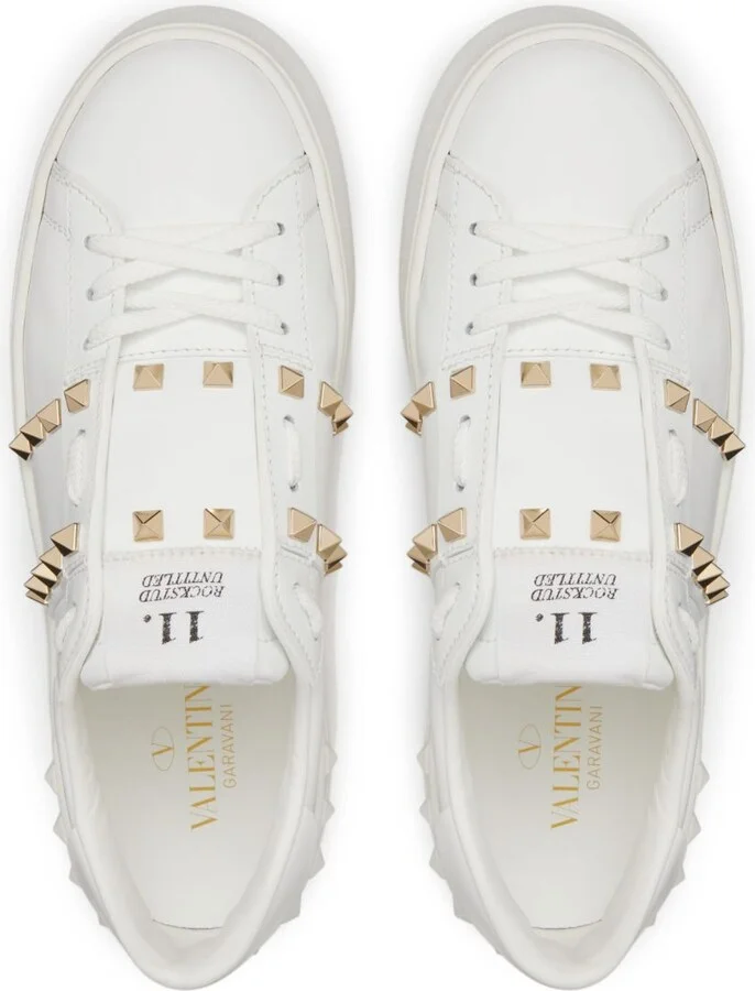 White Rockstud Flatform Sneakers - Image 4