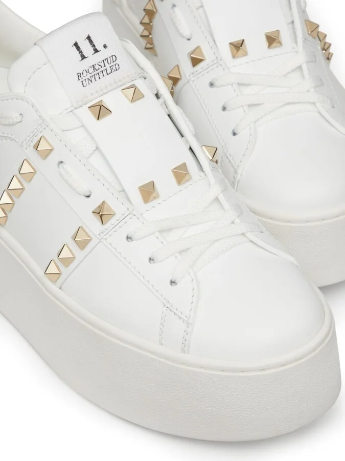 White Rockstud Flatform Sneakers - Image 5