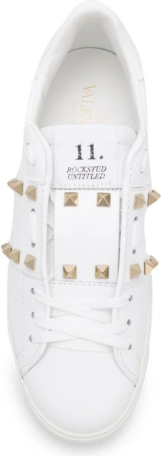 White Rockstud Untitled 11 Leather Sneakers - Image 4