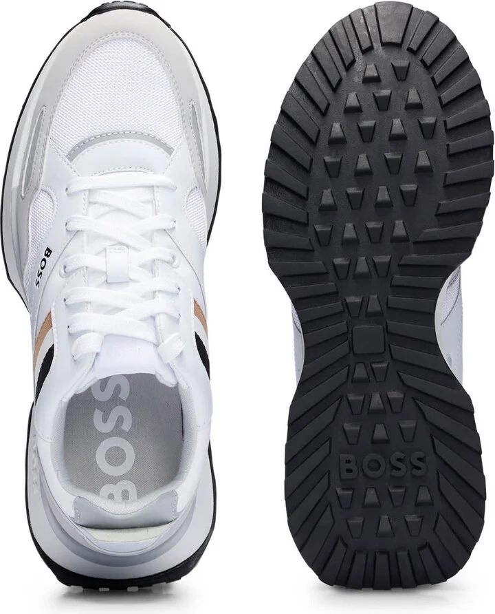 White Runner Style Hybrid Sneakers With Eva Rubber Sole - Image 3