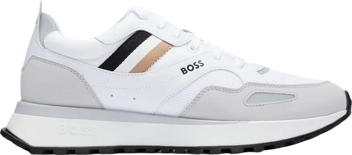White Runner Style Hybrid Sneakers With Eva Rubber Sole
