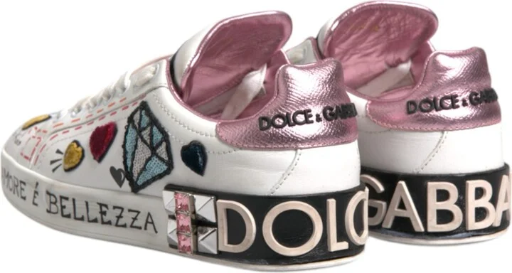 White Sequined Crystal Low Top Sneakers Women's Shoes (Pre-Owned) - Image 5