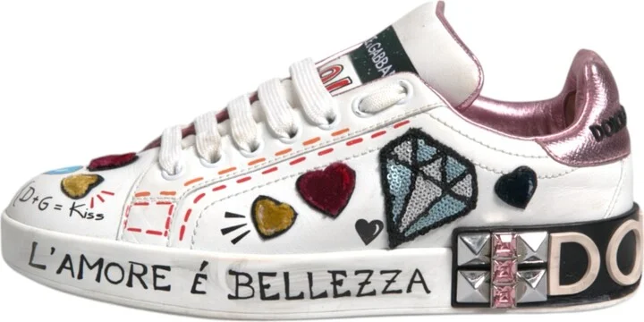 White Sequined Crystal Low Top Sneakers Women's Shoes (Pre-Owned) - Image 6
