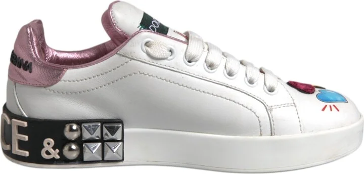 White Sequined Crystal Low Top Sneakers Women's Shoes (Pre-Owned)