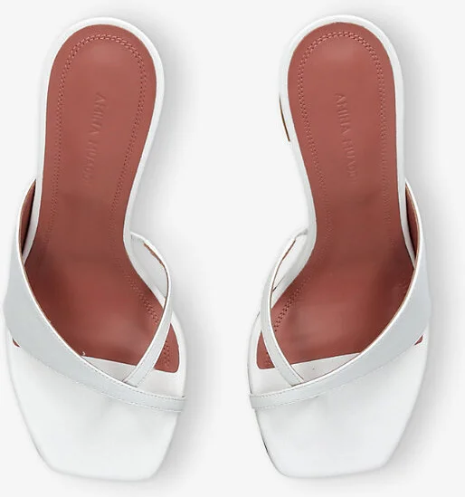White Shiona 95 Leather Heeled Mules Eur 37.5 / 4.5 Uk Women - Image 2
