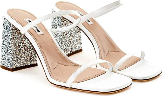 White Silk Women's Sandal - Image 3