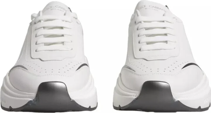 White Silver DAYMASTER Leather Sneakers Men Men's Shoes (Pre-Owned) - Image 2