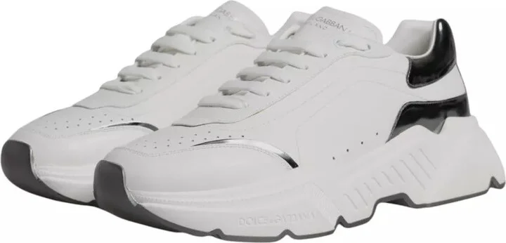 White Silver DAYMASTER Leather Sneakers Men Men's Shoes (Pre-Owned) - Image 5