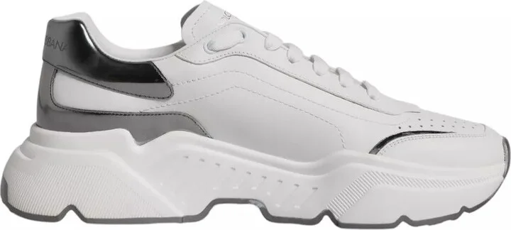 White Silver DAYMASTER Leather Sneakers Men Men's Shoes (Pre-Owned)