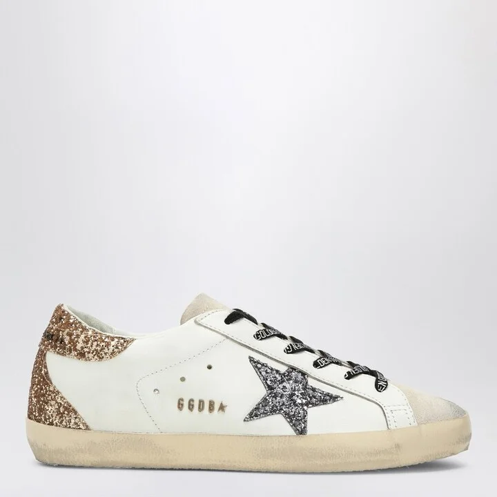 White/silver/gold Super-Star sneaker