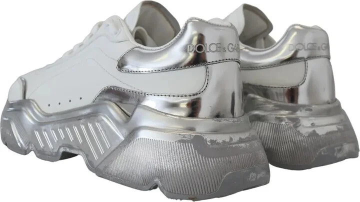 White Silver Leather Daymaster Sneakers Women's Shoes (Pre-Owned) - Image 3