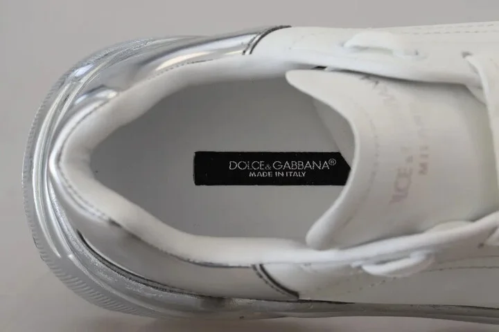 White Silver Leather Daymaster Sneakers Women's Shoes (Pre-Owned) - Image 5