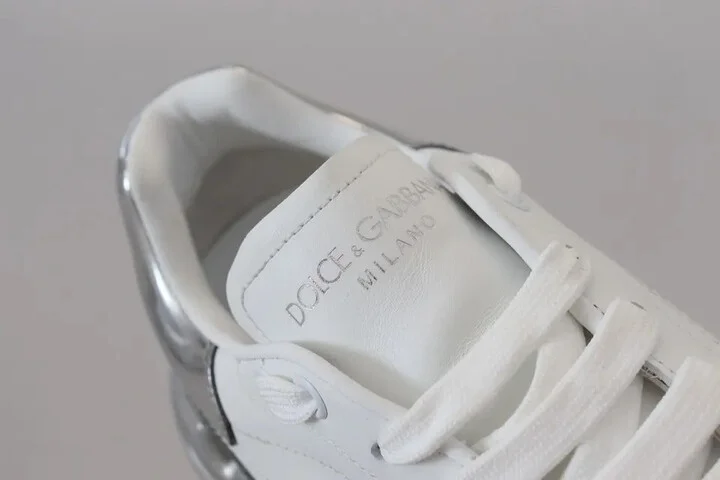 White Silver Leather Daymaster Sneakers Women's Shoes (Pre-Owned) - Image 6