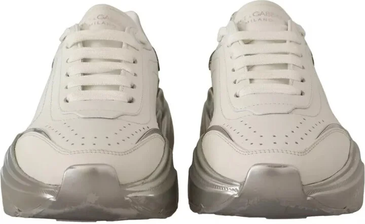White Silver Leather Daymaster Sneakers Women's Shoes (Pre-Owned) - Image 2