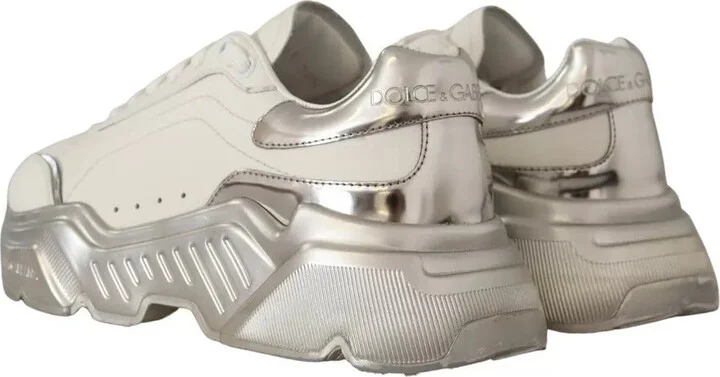 White Silver Leather Daymaster Sneakers Women's Shoes (Pre-Owned) - Image 4