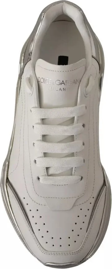 White Silver Leather Daymaster Sneakers Women's Shoes (Pre-Owned) - Image 2