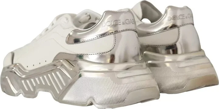 White Silver Leather Daymaster Sneakers Women's Shoes (Pre-Owned) - Image 3
