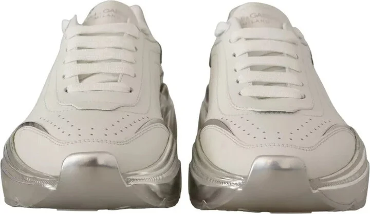 White Silver Leather Daymaster Sneakers Women's Shoes (Pre-Owned) - Image 4
