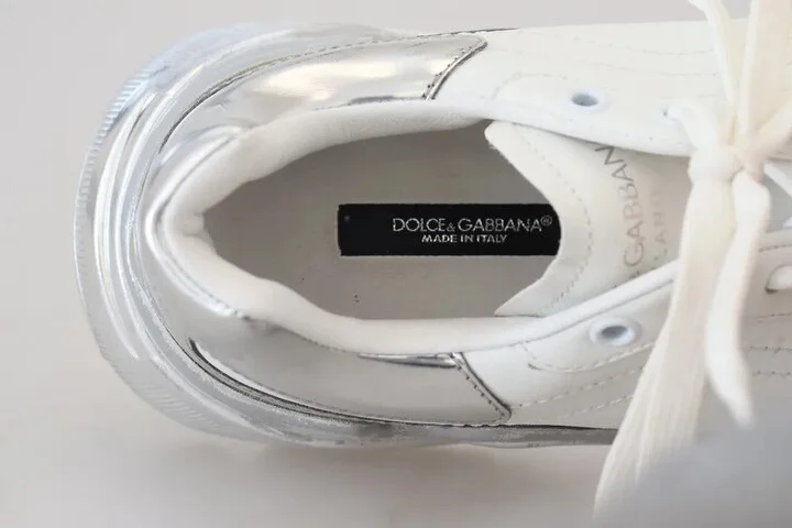 White Silver Leather Daymaster Women Sneakers Women's Shoes (Pre-Owned) - Image 3