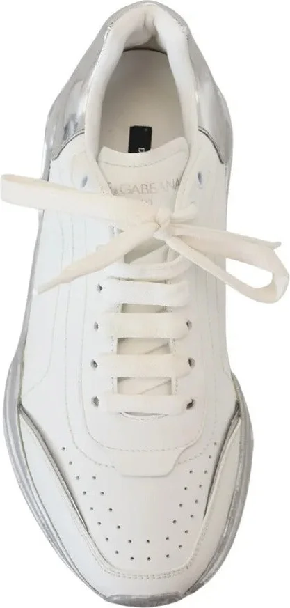 White Silver Leather Daymaster Women Sneakers Women's Shoes (Pre-Owned) - Image 5