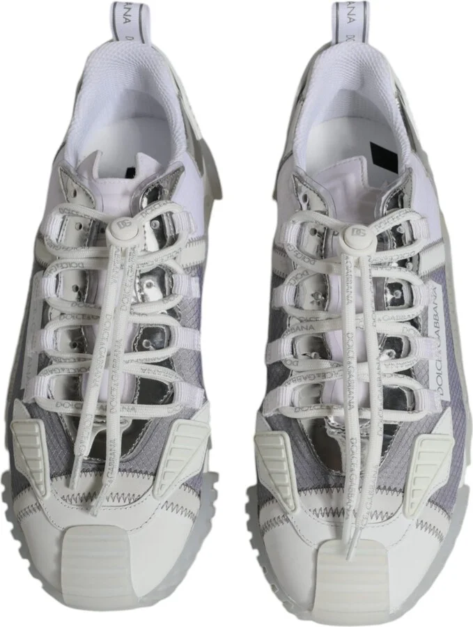 White Silver Low Top NS1 Sneakers Men's Shoes - Image 3