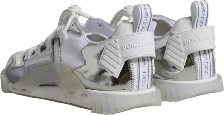 White Silver Low Top NS1 Sneakers Men's Shoes - Image 5