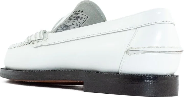 White Smooth Grain Leather Loafer - Image 3