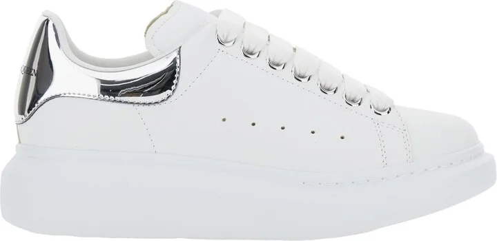 White Sneakers With Logo Patch On The Tongue And Embossed Logo On The Heel In Leather Woman