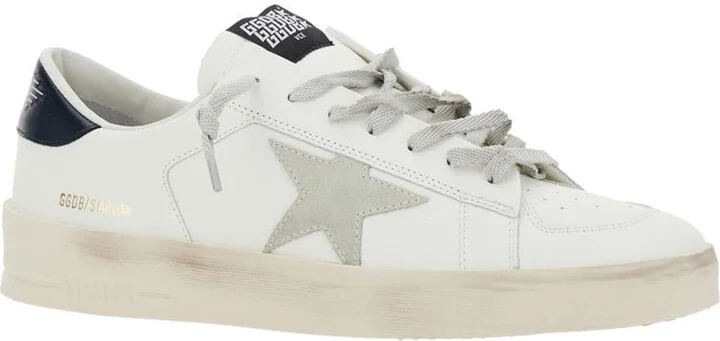 White Sneakers With Star Detail In Leather Man - Image 2