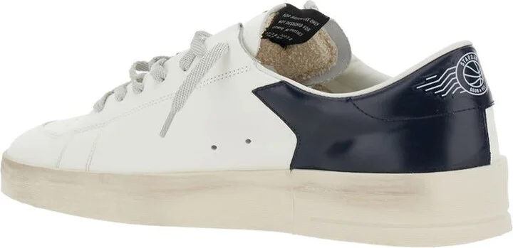 White Sneakers With Star Detail In Leather Man - Image 3