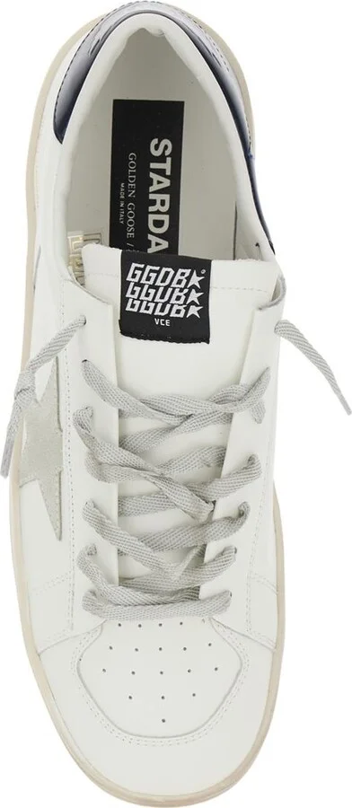 White Sneakers With Star Detail In Leather Man - Image 4