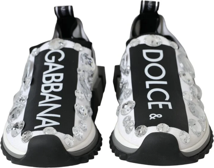 White Sorrento Crystals Sneakers Women's Shoes - Image 2