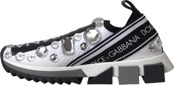 White Sorrento Crystals Sneakers Women's Shoes - Image 5