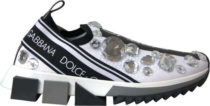 White Sorrento Crystals Sneakers Women's Shoes