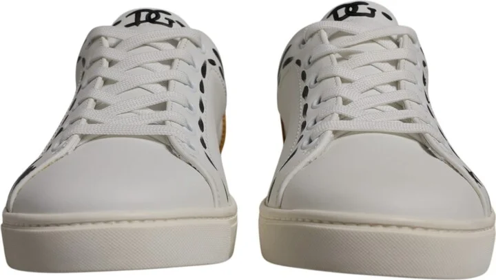White Suede Leather Low Top Sneakers Men's Shoes - Image 2