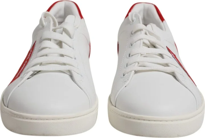 White Suede Leather Low Top Sneakers Men's Shoes (Pre-Owned) - Image 2