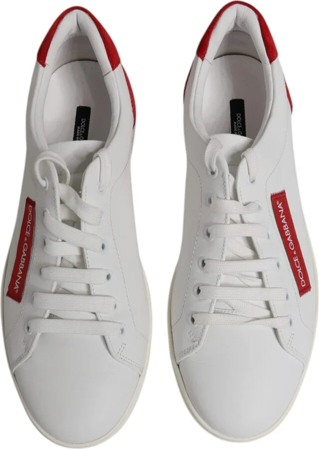 White Suede Leather Low Top Sneakers Men's Shoes (Pre-Owned) - Image 3