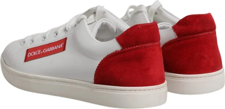White Suede Leather Low Top Sneakers Men's Shoes (Pre-Owned) - Image 5