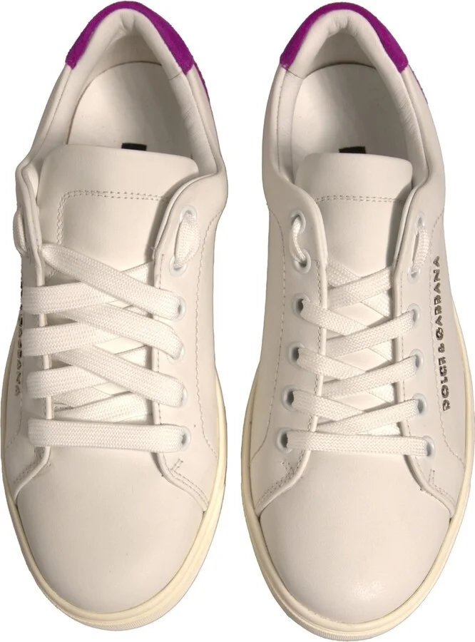 White Suede Leather Low Top Sneakers Women's Shoes - Image 3