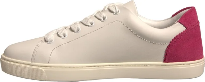 White Suede Leather Low Top Sneakers Women's Shoes - Image 5