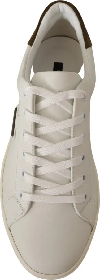 White Suede Leather Mens Low Tops Men's Sneakers - Image 3