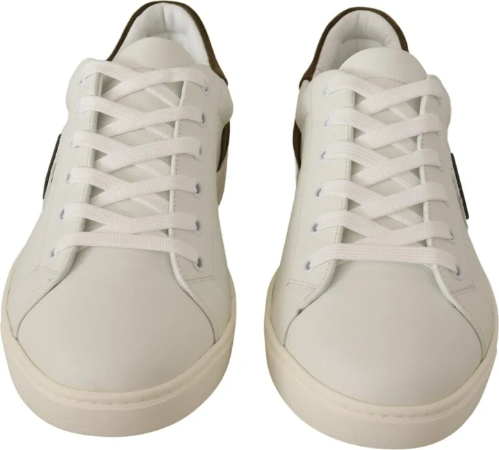 White Suede Leather Mens Low Tops Men's Sneakers - Image 4