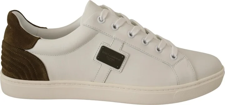 White Suede Leather Mens Low Tops Men's Sneakers