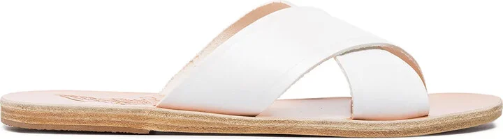 White Thais Leather Sandals