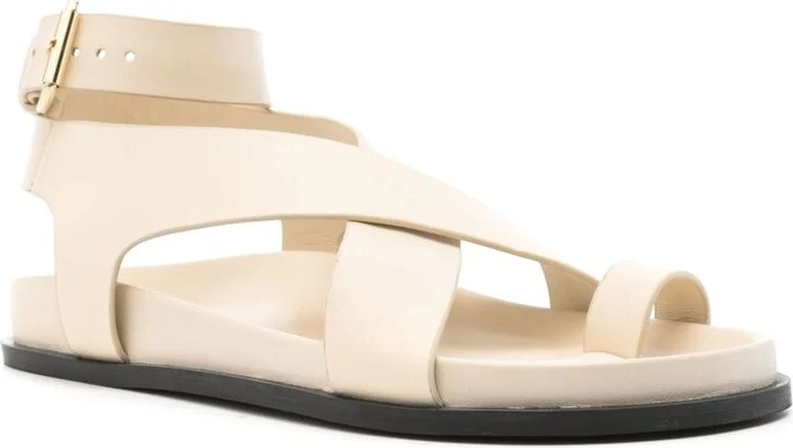 White The Jalen Leather Sandals - Image 2